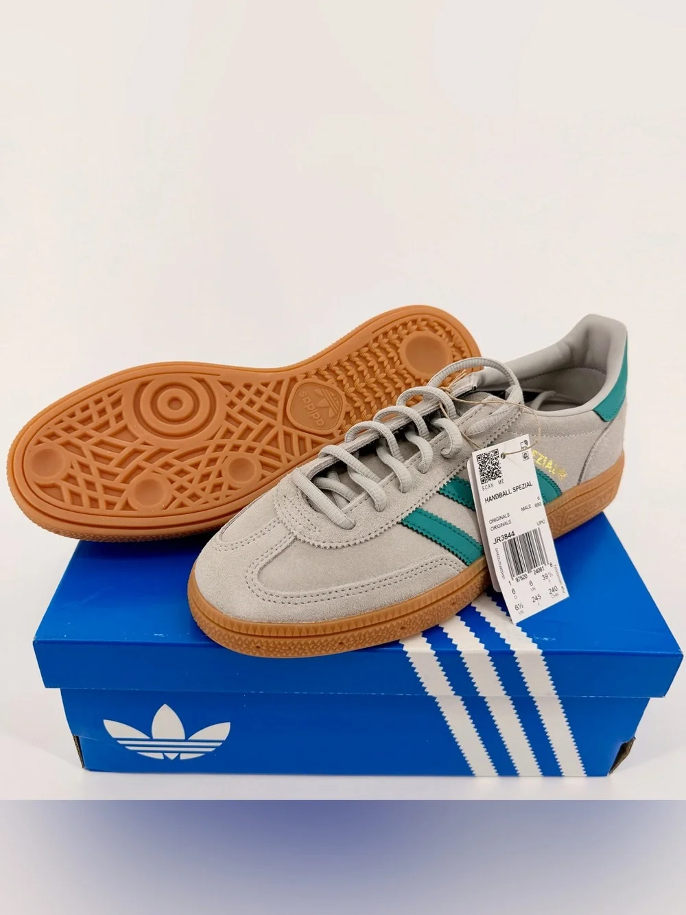 adidas Handball Spezial JR3844 Grey Teal Gum Men’s 6.5 Women’s 7.5 New